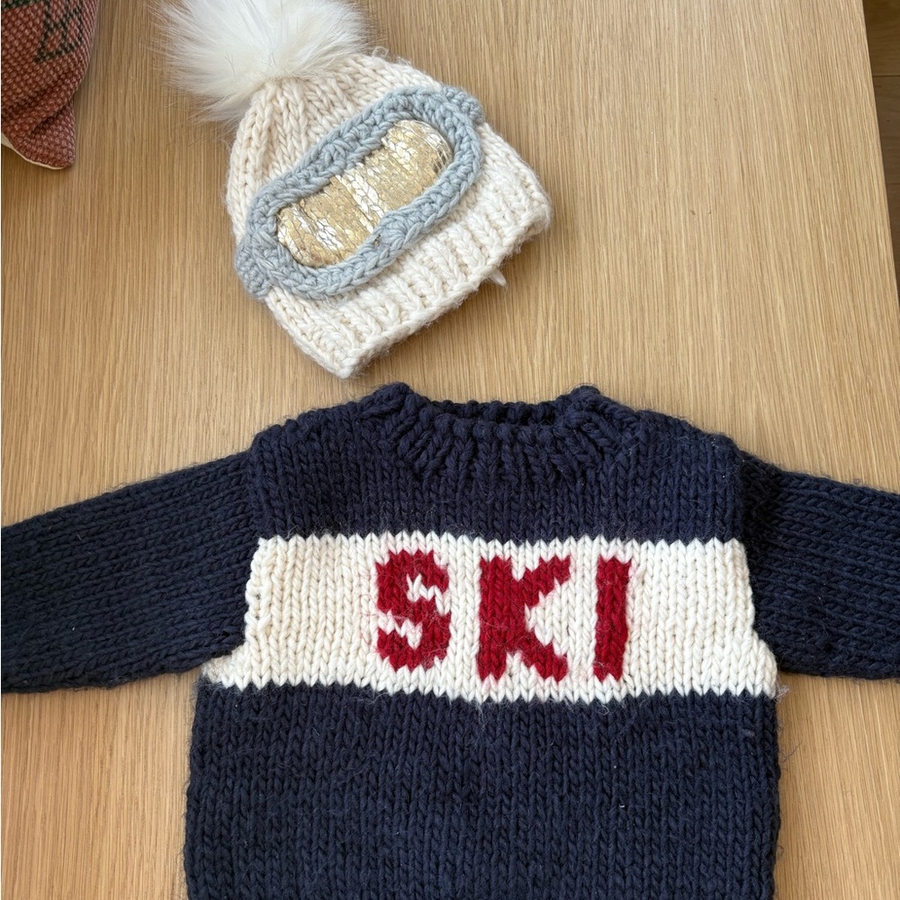 🐣🎿 'SKI' Knit Sweater with Hat 🎿 🐣